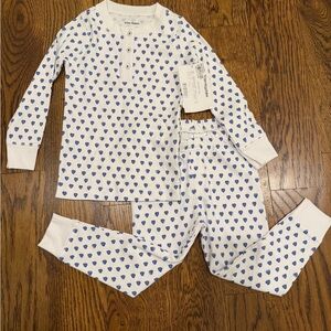 NWT Size 2T Roller Rabbit White and Blue Heart Pajama Set.